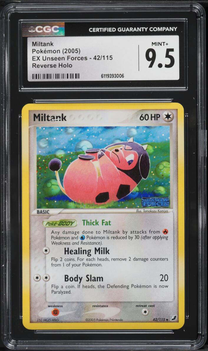 2005 Pokemon EX Unseen Forces Reverse Holo Miltank #42 CGC 9.5 MINT+