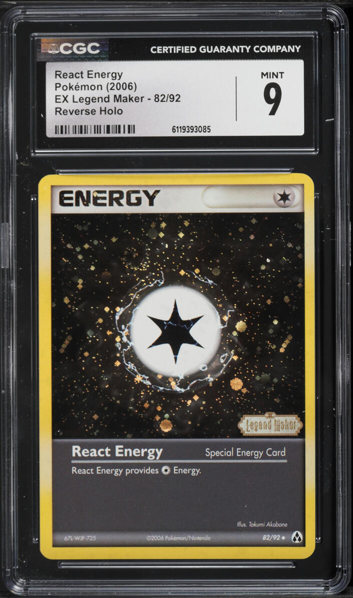 2006 Pokemon EX Legend Maker Reverse Holo React Energy #82 CGC 9 MINT