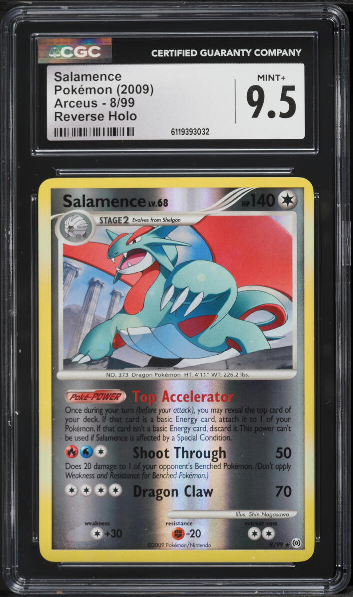 2009 Pokemon Platinum Arceus Reverse Holo Salamence #8 CGC 9.5 MINT+