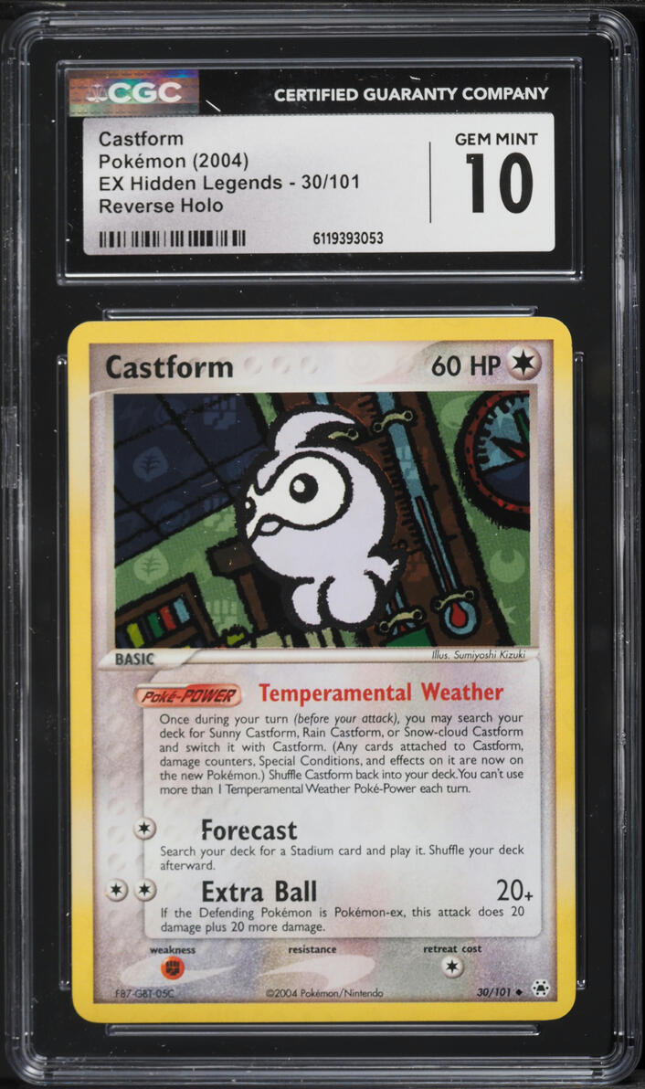 2004 Pokemon EX Hidden Legends Reverse Holo Castform #30 CGC 10 GEM MINT