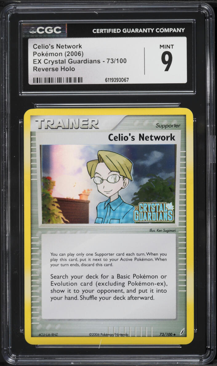 2006 Pokemon EX Crystal Guardians Reverse Holo Celio's Network #73 CGC 9 MINT