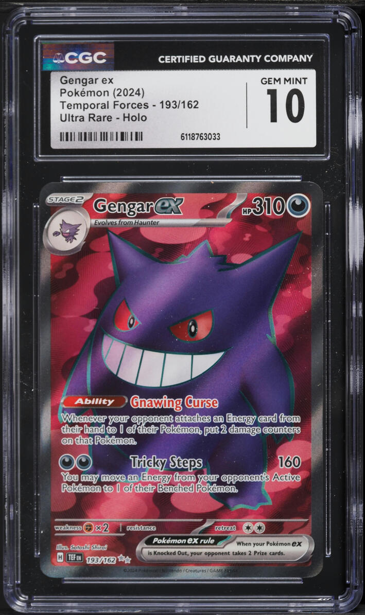 2024 Pokemon Scarlet & Violet Temporal Forces Full Art Gengar ex #193 CGC 10 GEM MINT