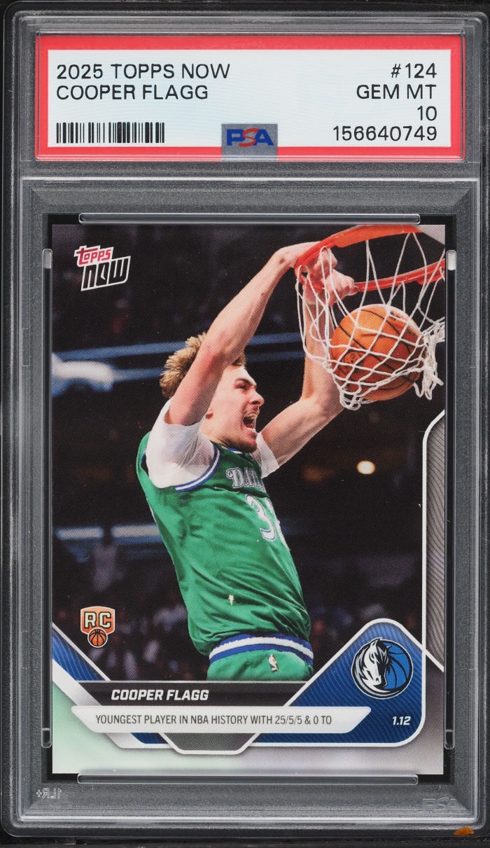2025 Topps Now Cooper Flagg ROOKIE #124 PSA 10 GEM MINT