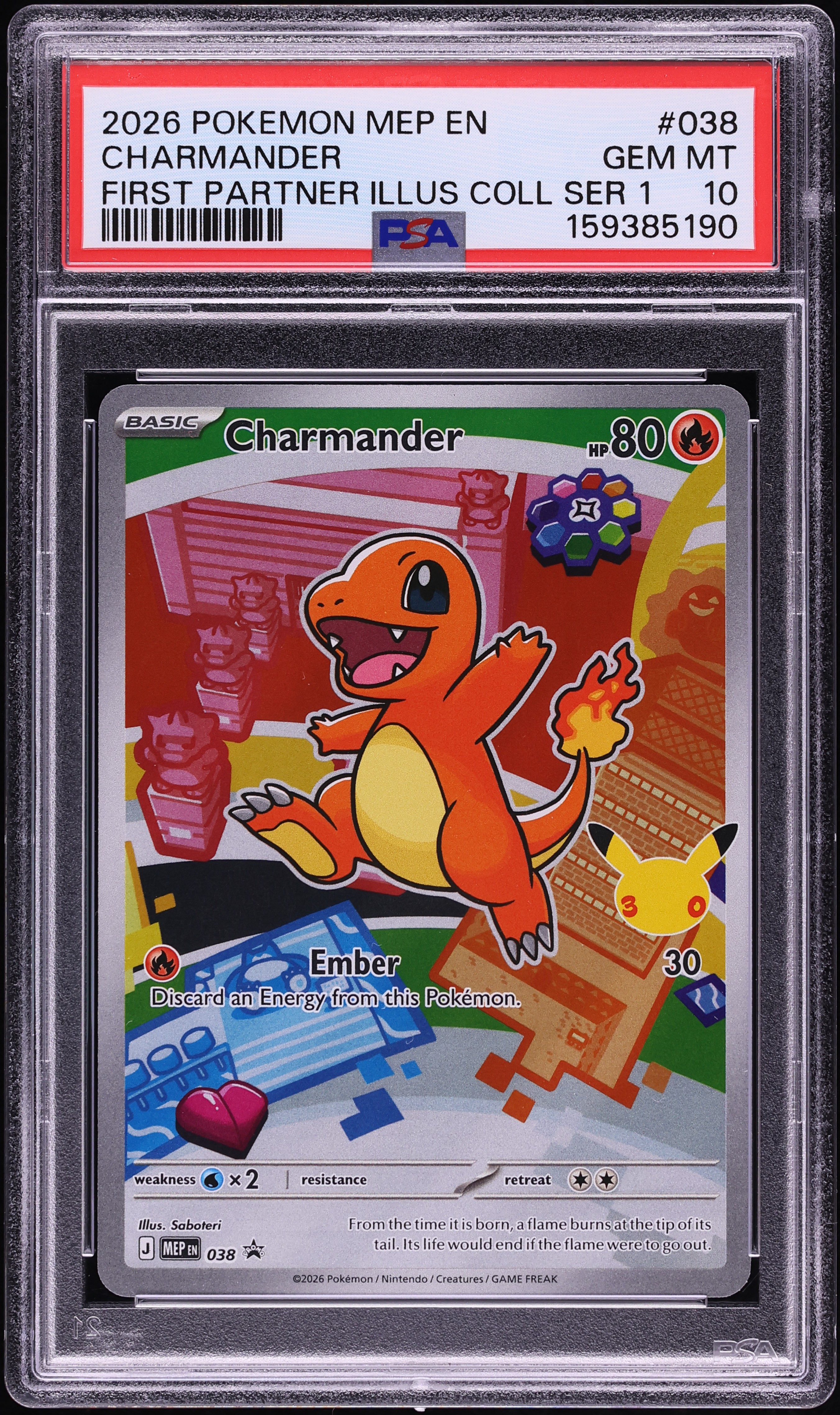 2026 Pokemon Mega Promo First Partner Illustration Collection S1 Charmander #38 PSA 10 GEM MINT