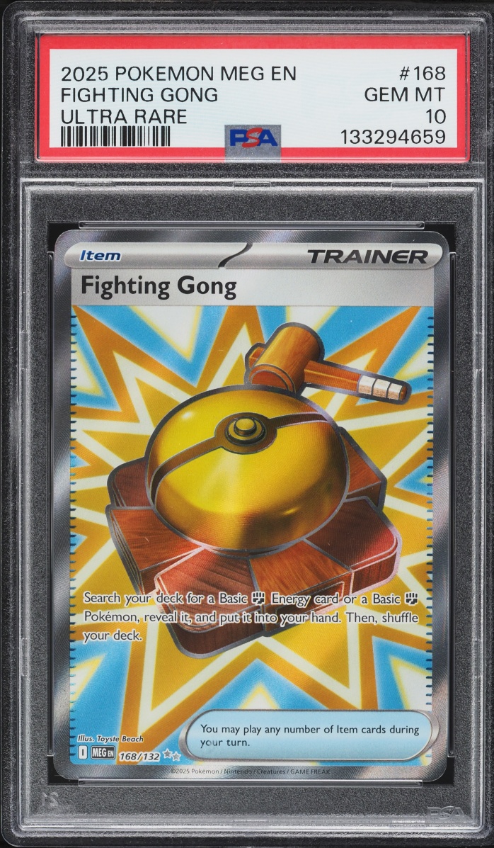 2025 Pokemon Mega Evolution Full Art Fighting Gong #168 PSA 10 GEM MINT