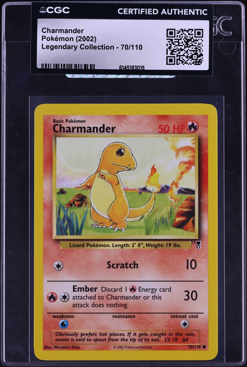 2002 Pokemon Legendary Collection Charmander #70 CGC AUTH