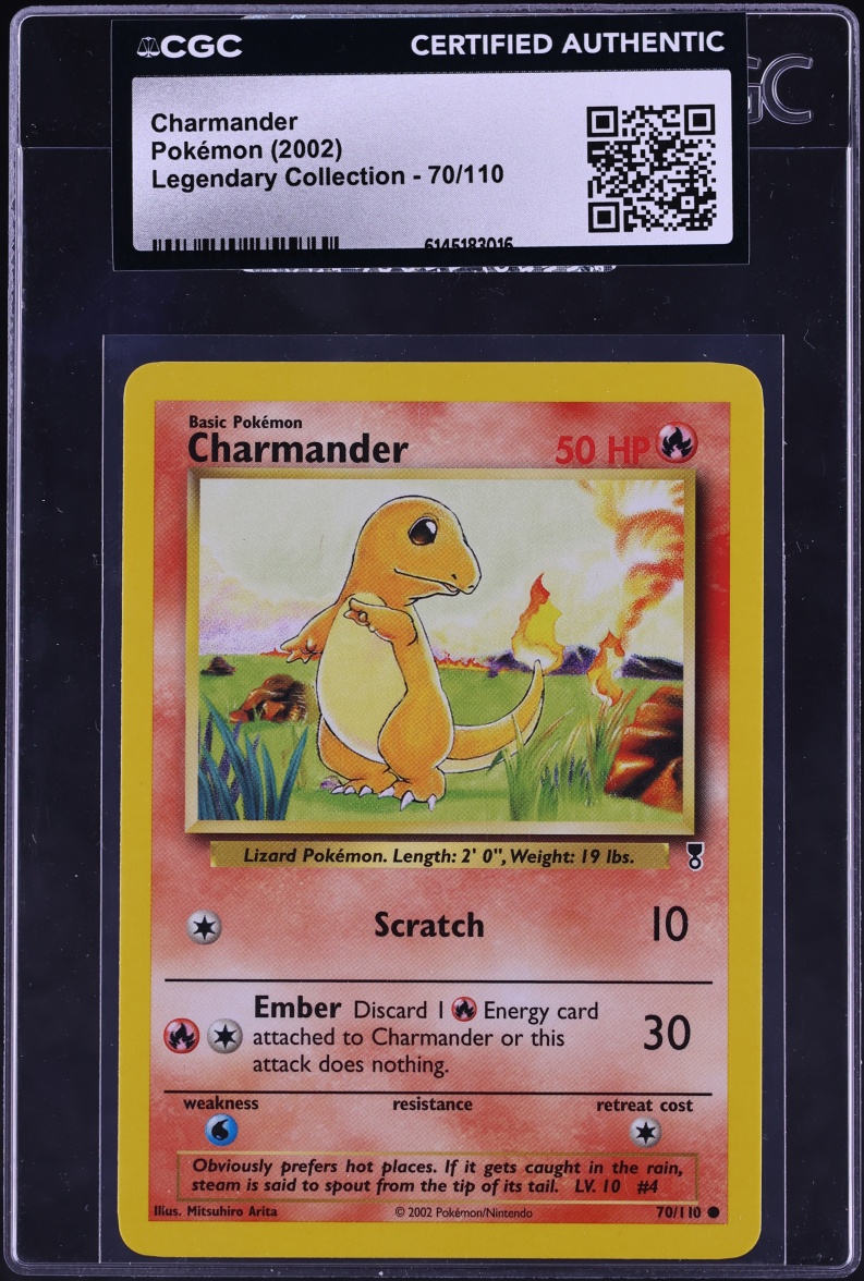 2002 Pokemon Legendary Collection Charmander #70 CGC AUTH