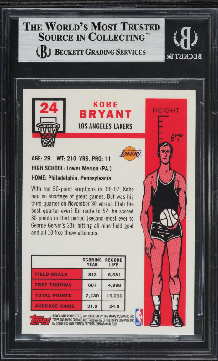 2007 Topps Chrome '57 Variations Kobe Bryant #24 BGS 9 MINT