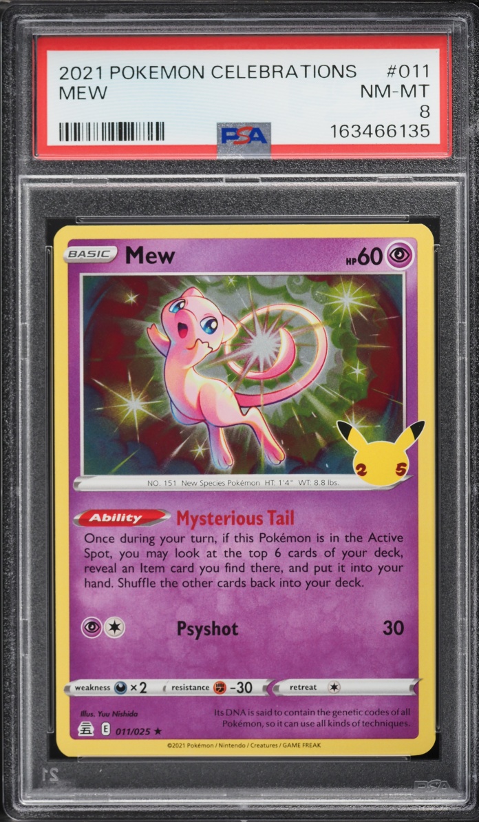 2021 Pokemon Sword & Shield Celebrations Holo Mew #11 PSA 8 NM-MT