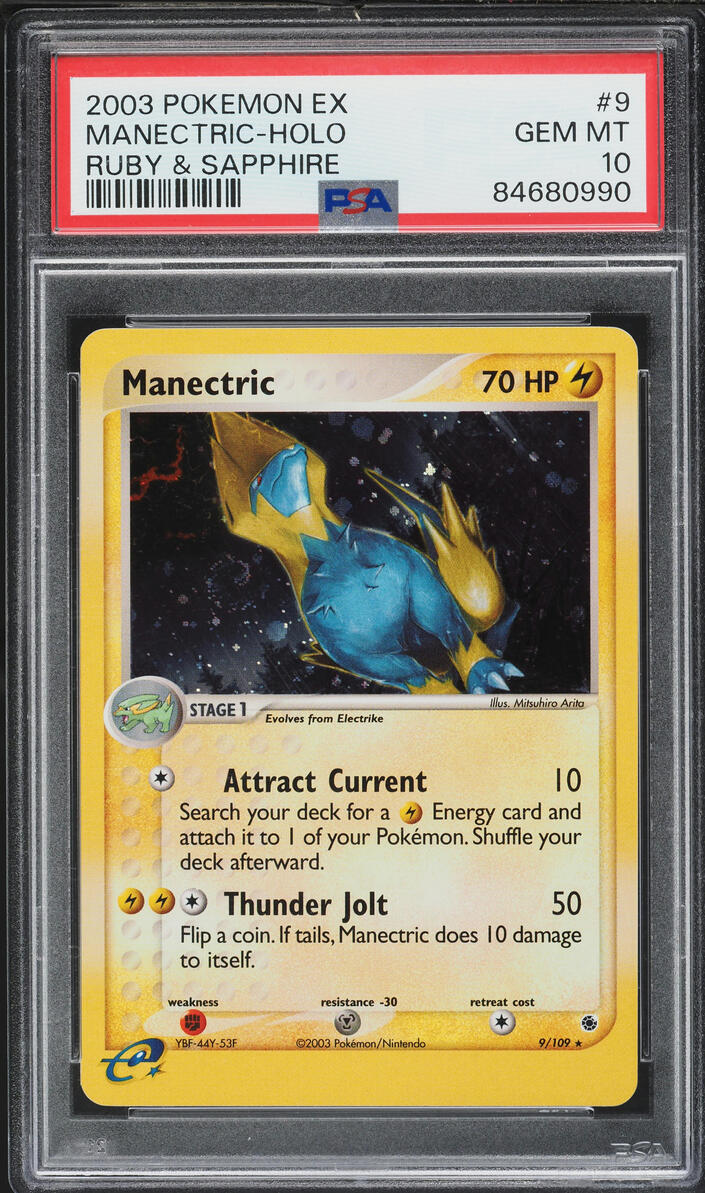 2003 Pokemon EX Ruby & Sapphire Holo Manectric #9 PSA 10 GEM MINT