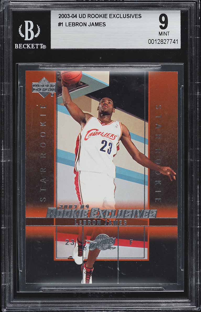 2003 Upper Deck Exclusives LeBron James ROOKIE #1 BGS 9 MINT - Main Image
