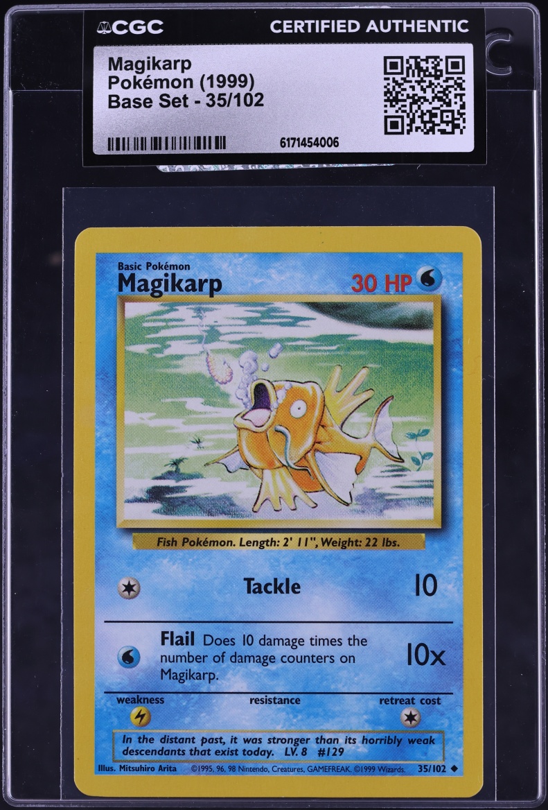 1999 Pokemon Base Set Magikarp #35 CGC AUTH