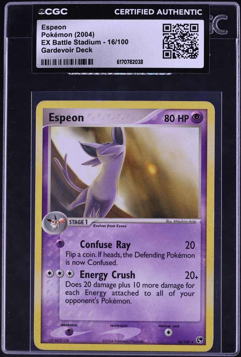 2004 Pokemon EX Battle Stadium Gardevoir Deck Espeon #16 CGC AUTH