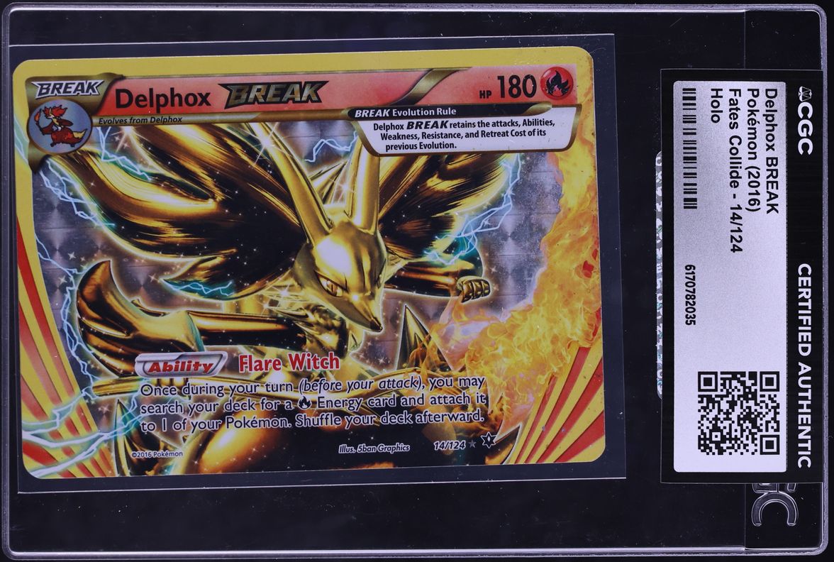 2016 Pokemon XY Fates Collide Delphox BREAK #14 CGC AUTH