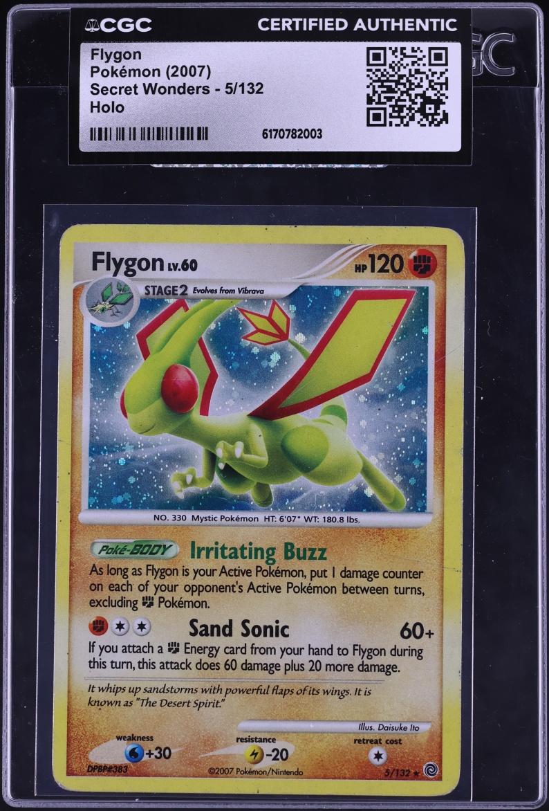 2007 Pokemon Diamond & Pearl Secret Wonders Holo Flygon #5 CGC AUTH