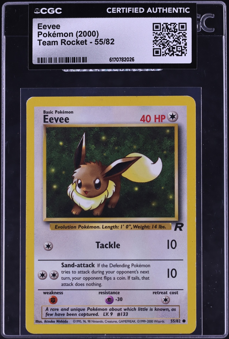 2000 Pokemon Team Rocket Eevee #55 CGC AUTH