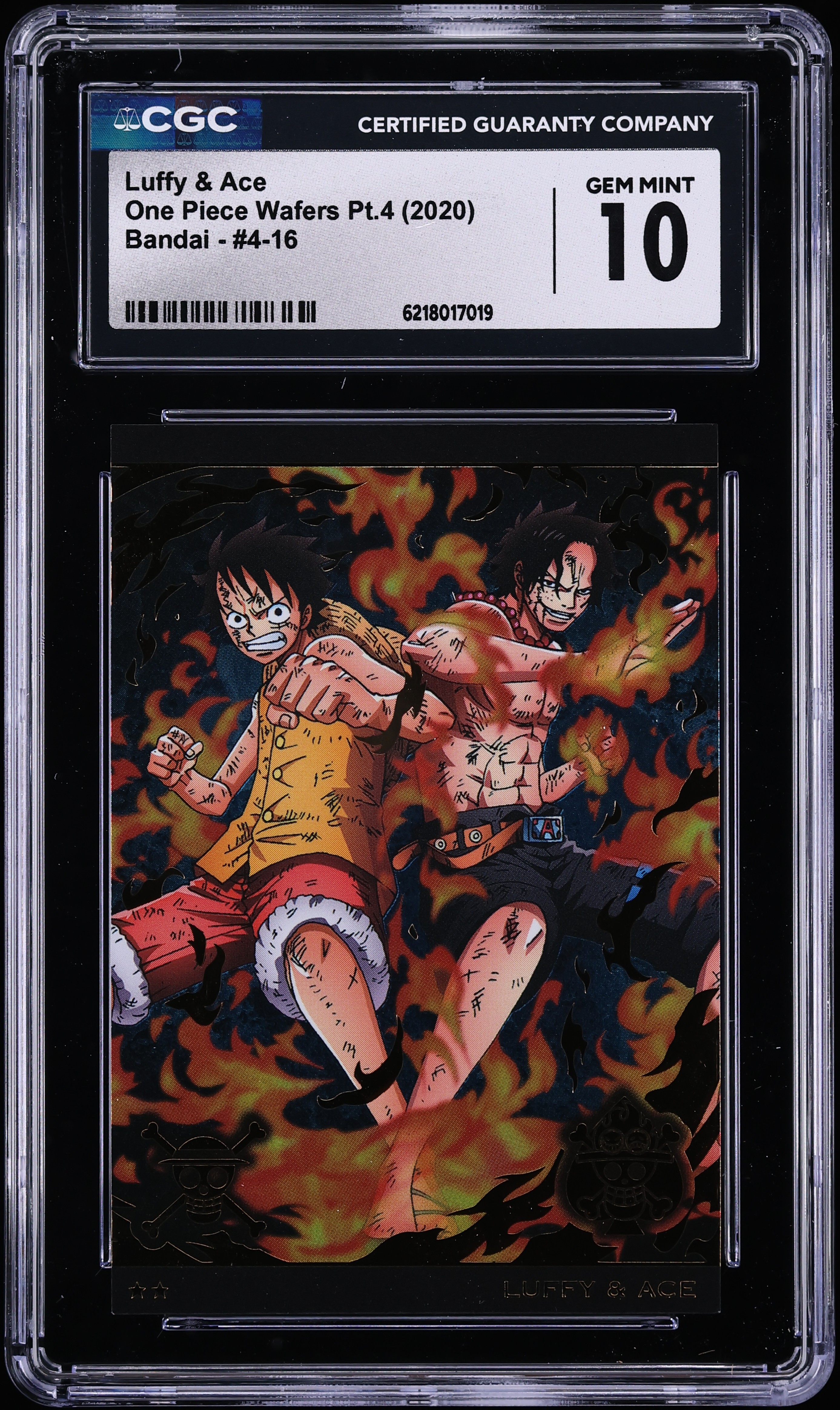 2020 One Piece Japanese Wafers Pt.4 Bandai Luffy & Ace #4-16 CGC 10 GEM MINT