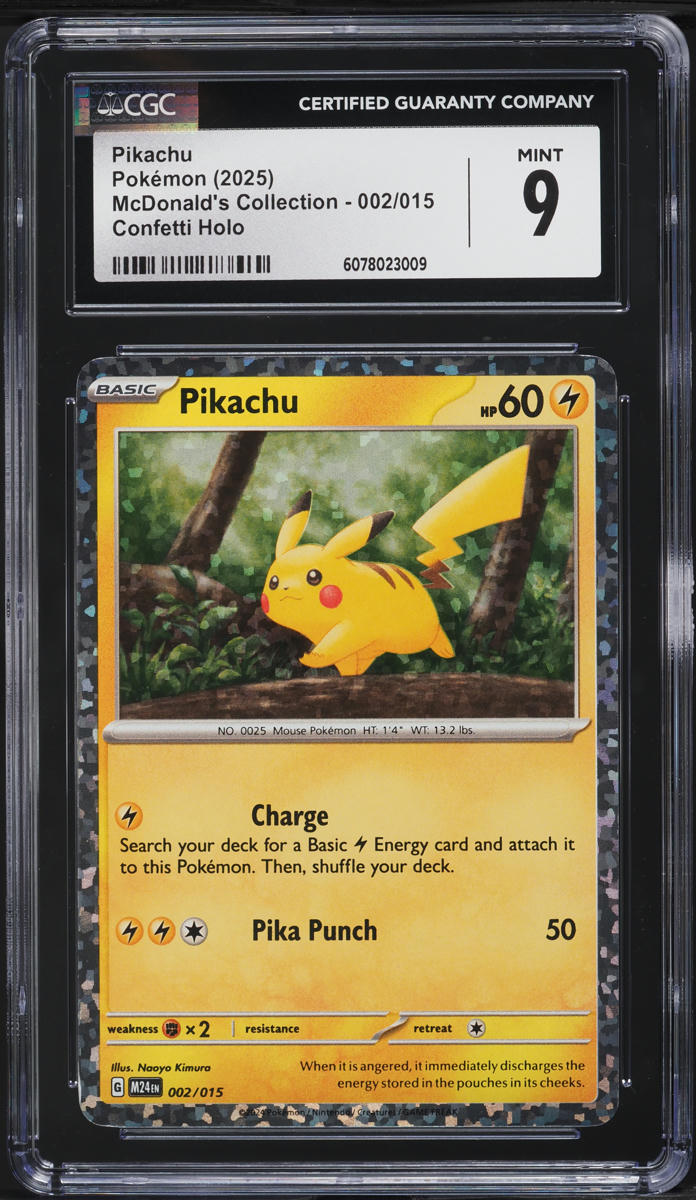 2025 Pokemon McDonald's Collection Confetti Holo Pikachu #2 CGC 9 MINT