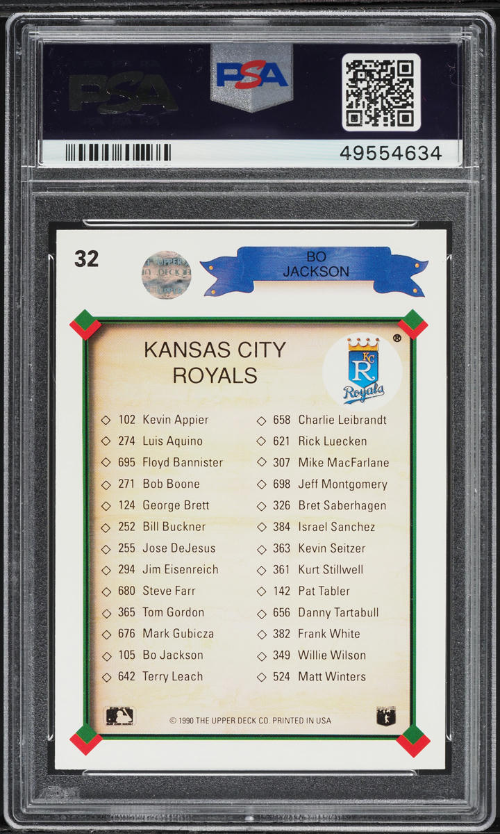 1990 Upper Deck Royals Checklist Bo Jackson #32 PSA 10 GEM MINT