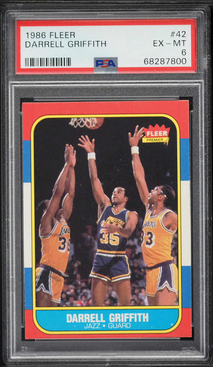 1986 Fleer Basketball Darrell Griffith #42 PSA 6 EXMT