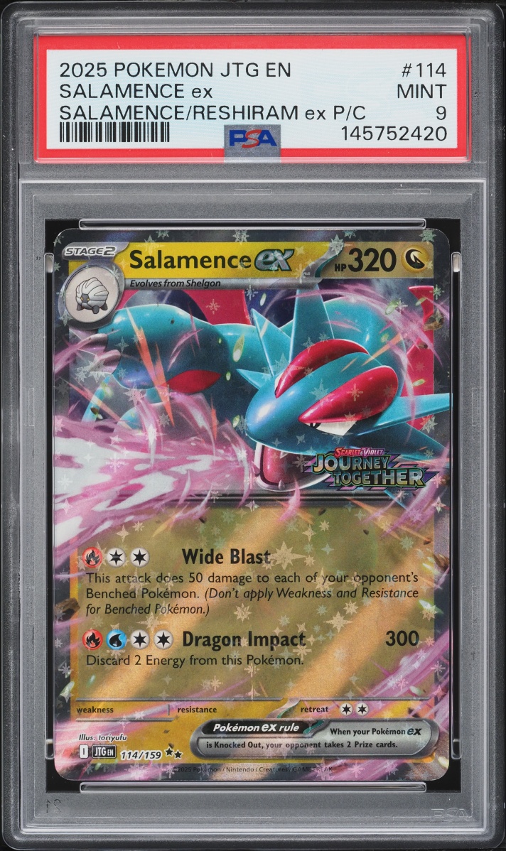 2025 Pokemon SV Journey Together Reshiram Ex Premium Collection Salamence Ex #114 PSA 9 MINT