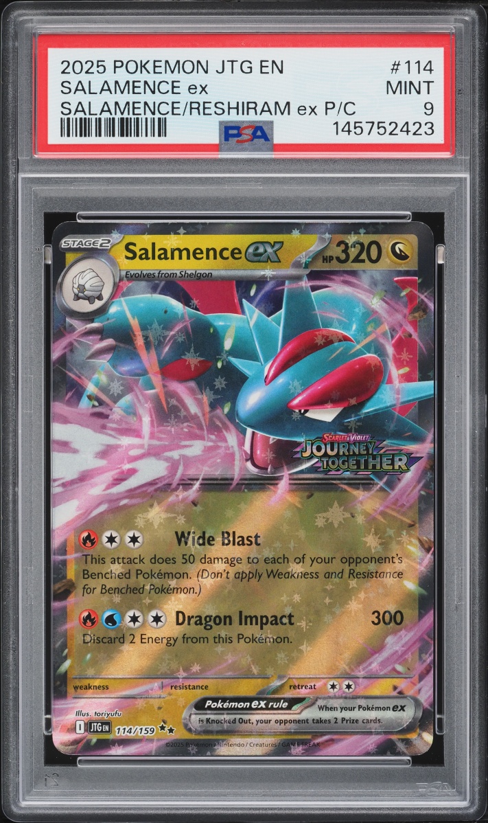 2025 Pokemon Scarlet & Violet Journey Together Reshiram ex Salamence EX #114 PSA 9 MINT