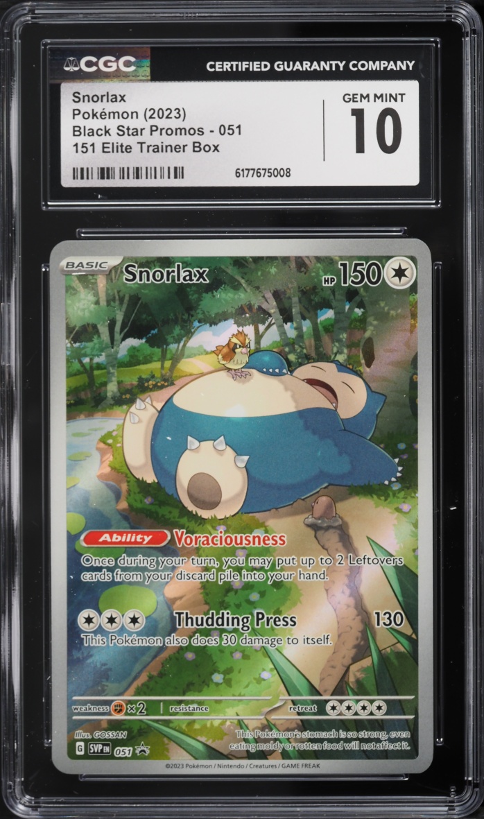 2023 Pokemon Scarlet & Violet Promo 151 ETB Full Art Snorlax #51 CGC 10 GEM MINT
