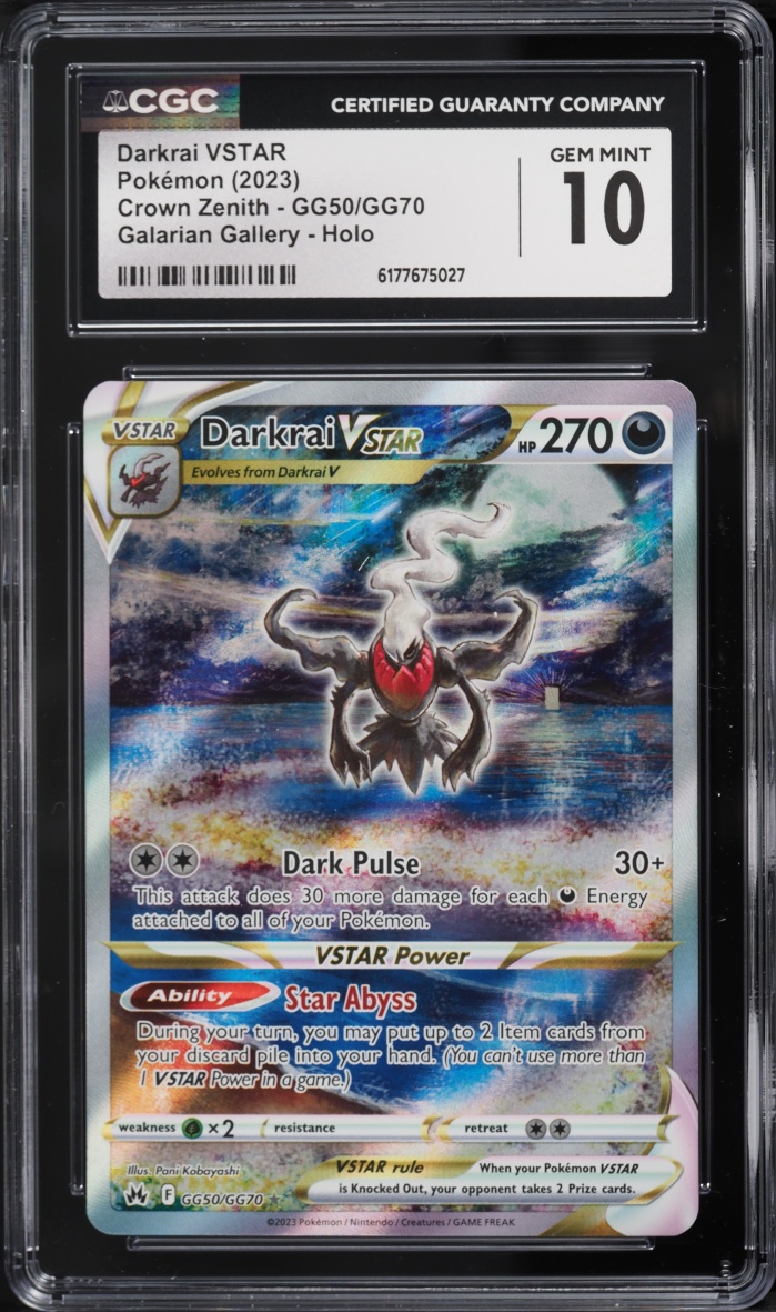 2023 Pokemon Sword & Shield Crown Zenith Galarian Gallery Full Art Darkrai VSTAR #GG50 CGC 10