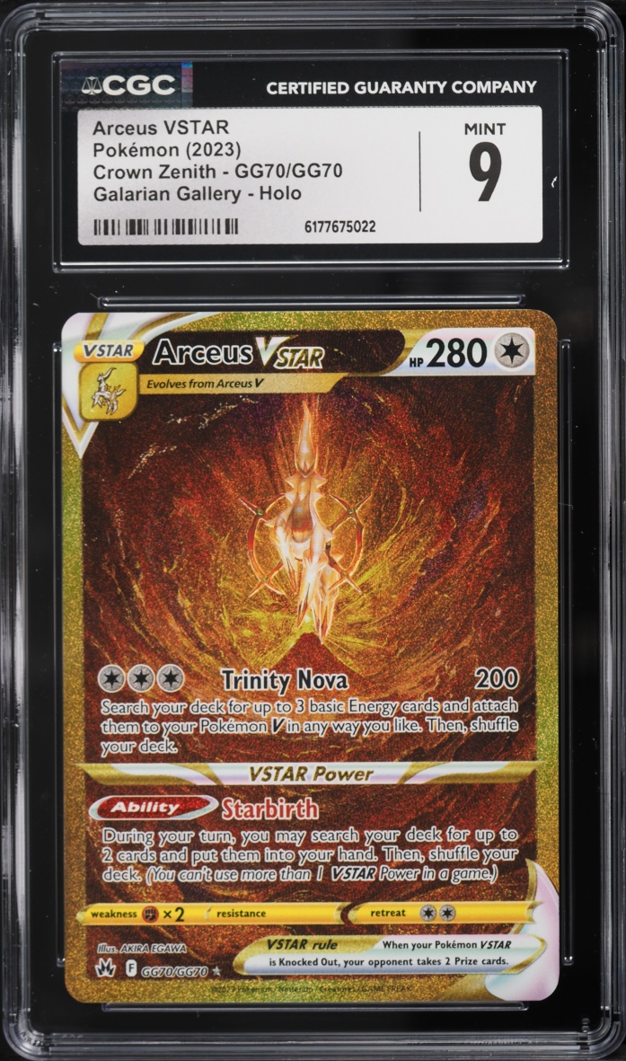 2023 Pokemon Sword & Shield Crown Zenith Galarian Gallery Gold Rare Arceus VSTAR #GG70 CGC 9