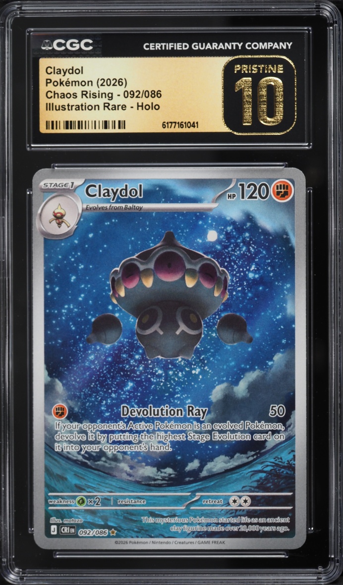 2026 Pokemon Mega Evolution Chaos Rising IR Claydol #092 CGC 10 PRISTINE
