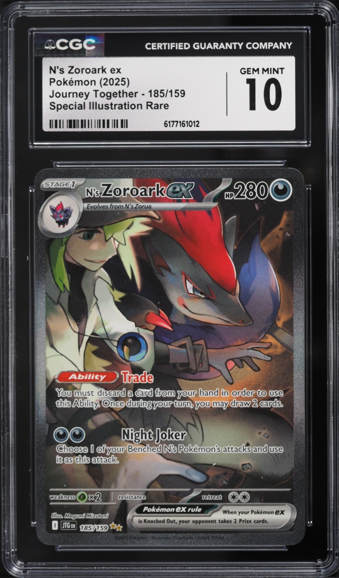 2025 Pokemon Scarlet & Violet Journey Together SIR N's Zoroark EX #185 CGC 10 GEM MINT
