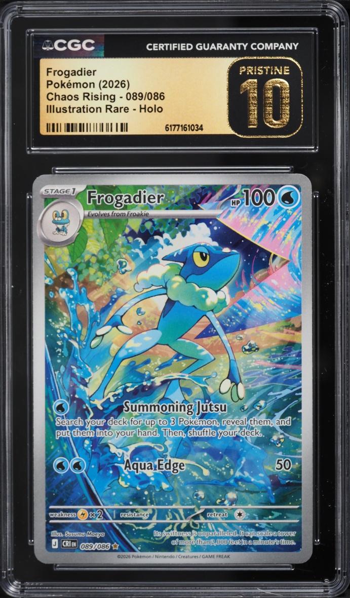 2026 Pokemon Mega Evolution Chaos Rising IR Holo Frogadier #089 CGC 10 PRISTINE