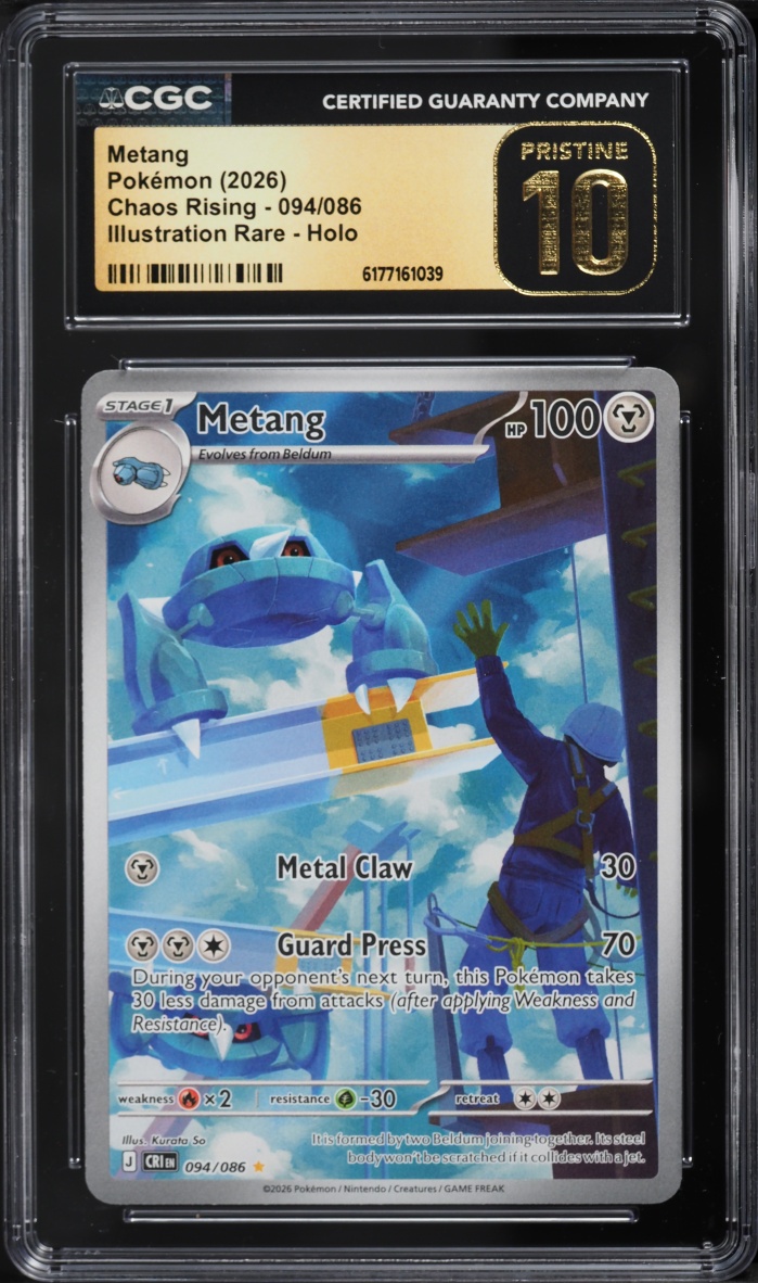 2026 Pokemon Mega Evolution Chaos Rising IR Metang #094 CGC 10 PRISTINE