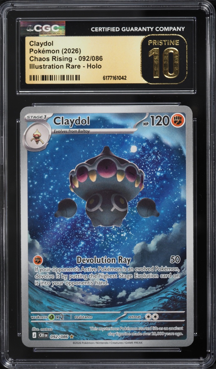 2026 Pokemon Mega Evolution Chaos Rising IR Claydol #092 CGC 10 PRISTINE