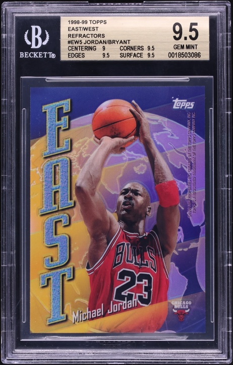 1998 Topps East West Refractor Michael Jordan & Kobe Bryant #EW5 BGS 9.5 GEM MINT
