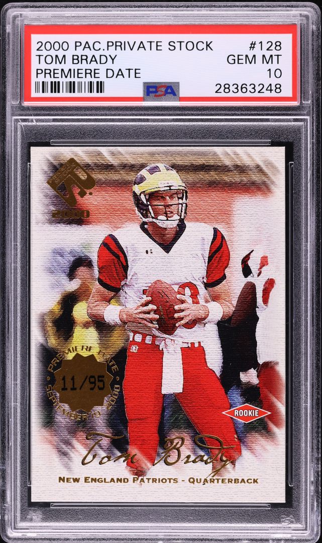 2000 Pacific Private Stock Premiere Date Tom Brady ROOKIE /95 #128 PSA 10 GEM