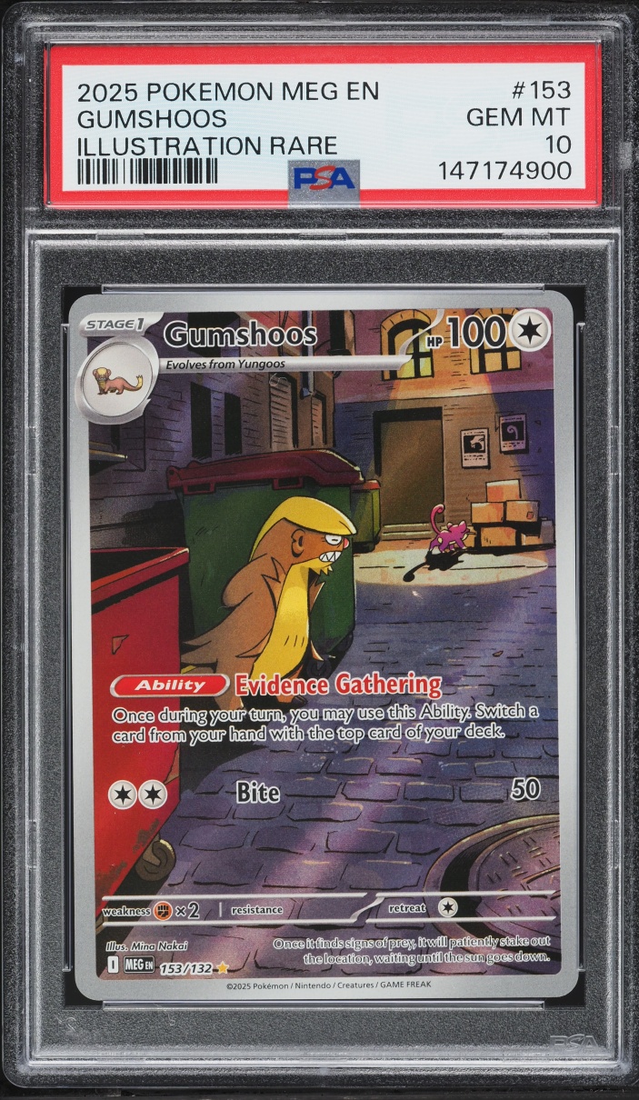 2025 Pokemon Mega Evolution IR Gumshoos #153 PSA 10 GEM MINT
