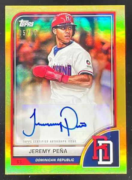 2022 Topps Update Gold Foil Jeremy Pena ROOKIE #US253 PSA 9 MINT