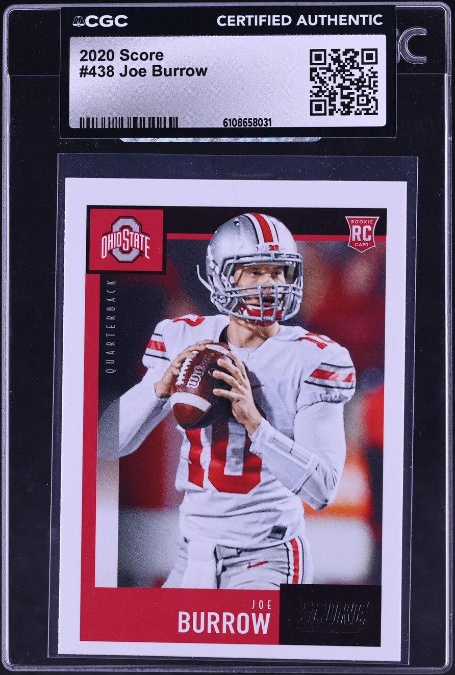 2020 Score Football Joe Burrow ROOKIE #438 CGC AUTH