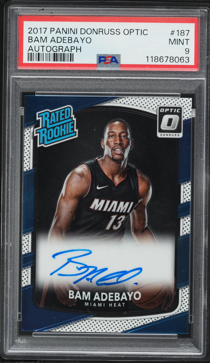 2017 Donruss Optic Bam Adebayo ROOKIE AUTO #187 PSA 9 MINT