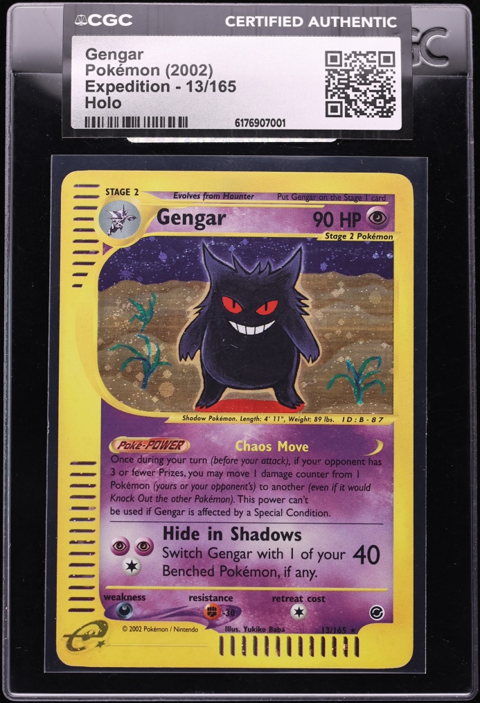 2002 Pokemon Expedition Holo Gengar #13 CGC AUTH