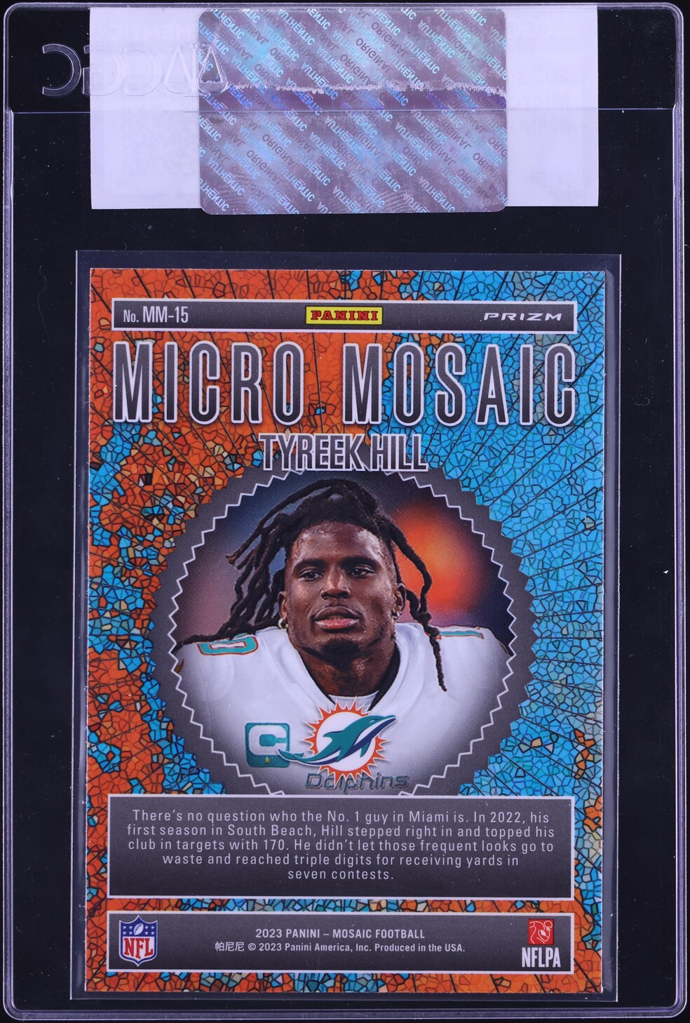2023 Panini Mosaic Micro Tyreek Hill #MM-15 CGC AUTH