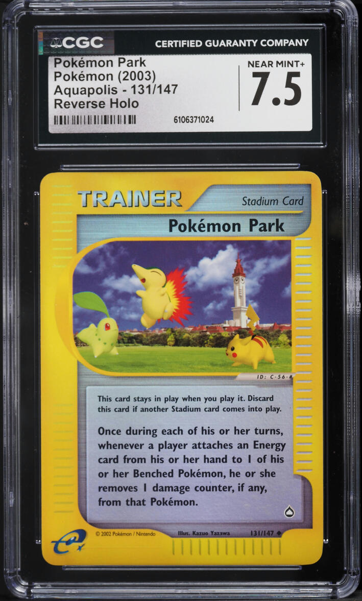 2003 Pokemon Aquapolis Reverse Holo Pokemon Park #131 CGC 7.5 NRMT+