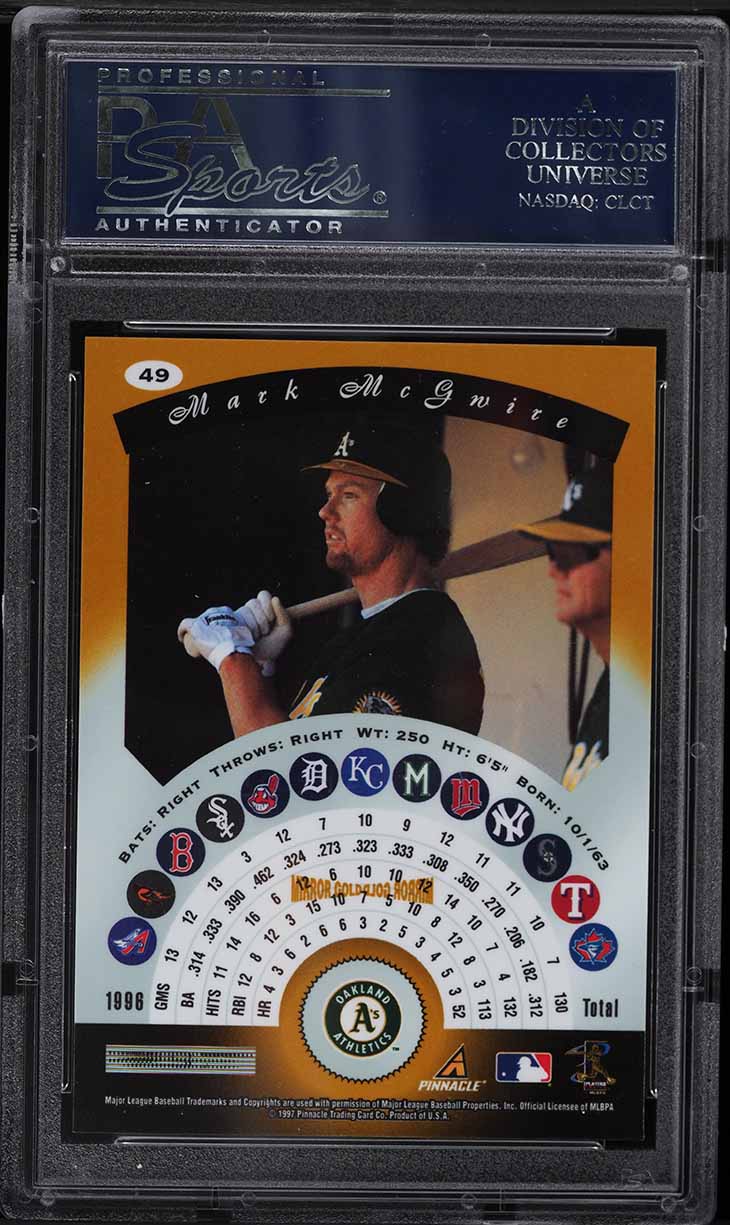 1997 Pinnacle Certified Mirror Gold Mark McGwire #49 PSA 10 GEM MINT - Photo 2