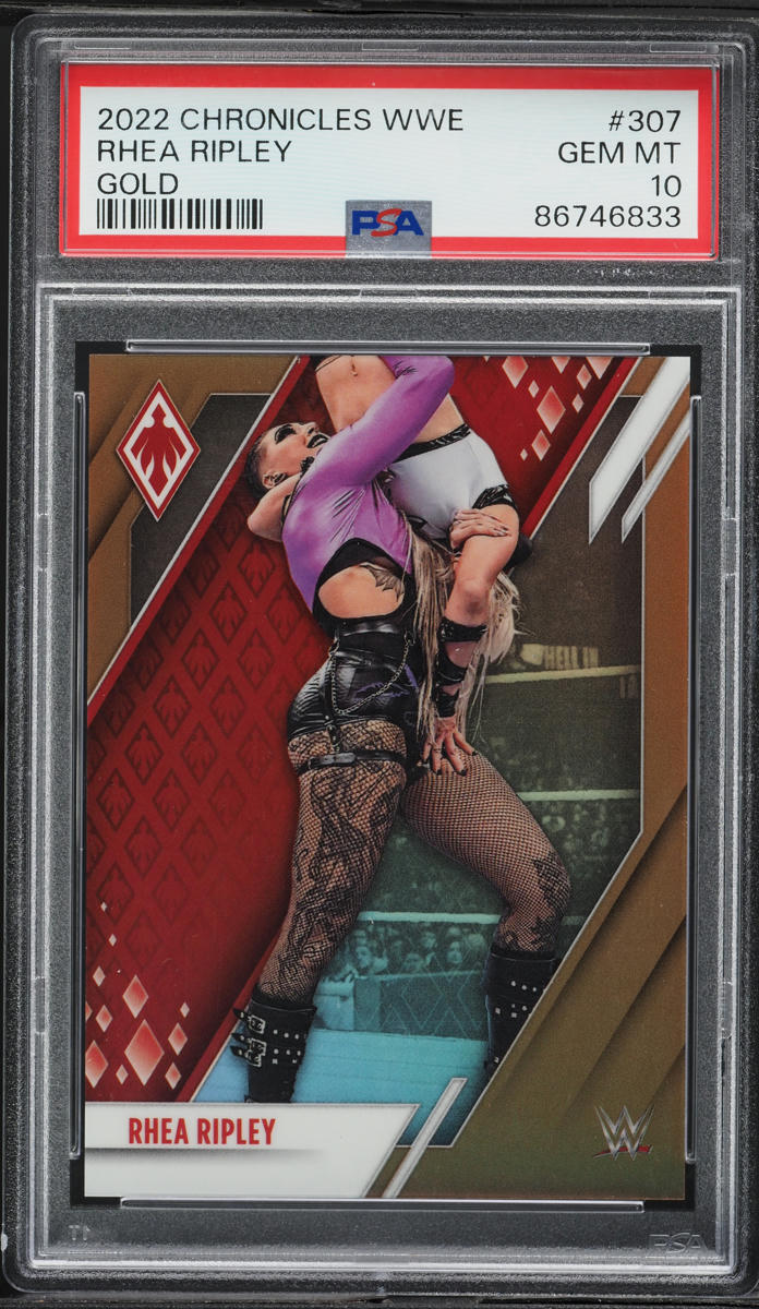 2022 Panini Chronicles WWE Gold Rhea Ripley /10 #307 PSA 10 GEM MINT on ...
