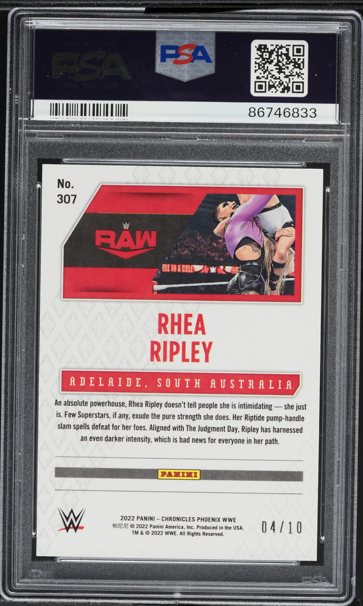 2022 Panini Chronicles WWE Gold Rhea Ripley /10 #307 PSA 10 GEM MINT on ...