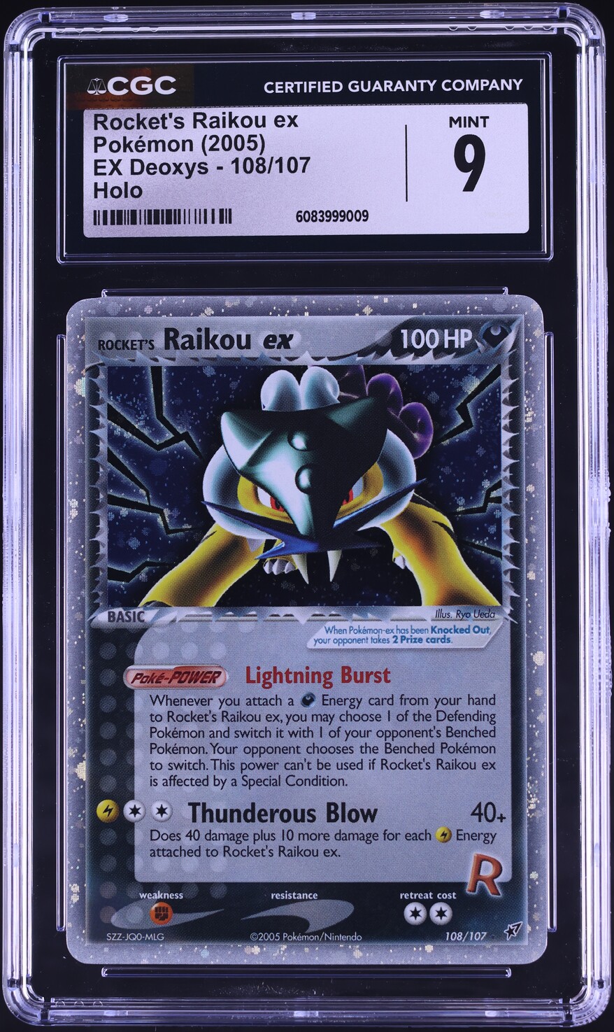 2005 Pokemon EX Deoxys Holo Rocket's Raikou ex #108 CGC 9 MINT