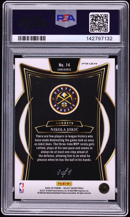 2024 Select Concourse Black Snakeskin Pulsar FOTL Nikola Jokic 1/1 #14 PSA 8 NM-MT