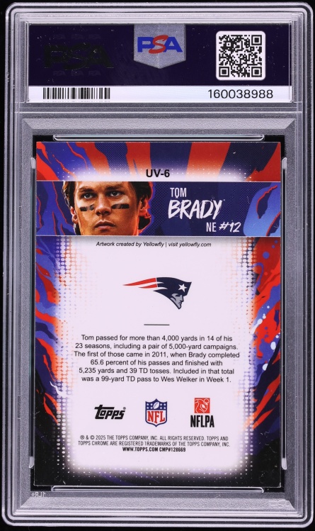 2025 Topps Chrome Ultra Violet Tom Brady #UV-6 PSA 7 NRMT