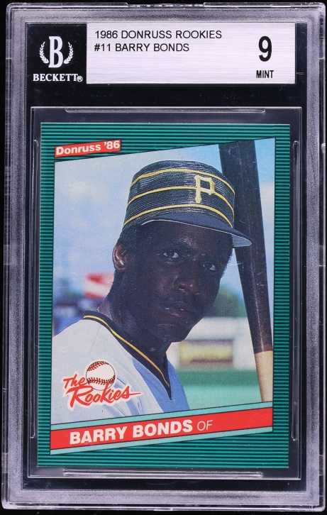 1986 Donruss The Rookies Barry Bonds ROOKIE #11 BGS 9 MINT